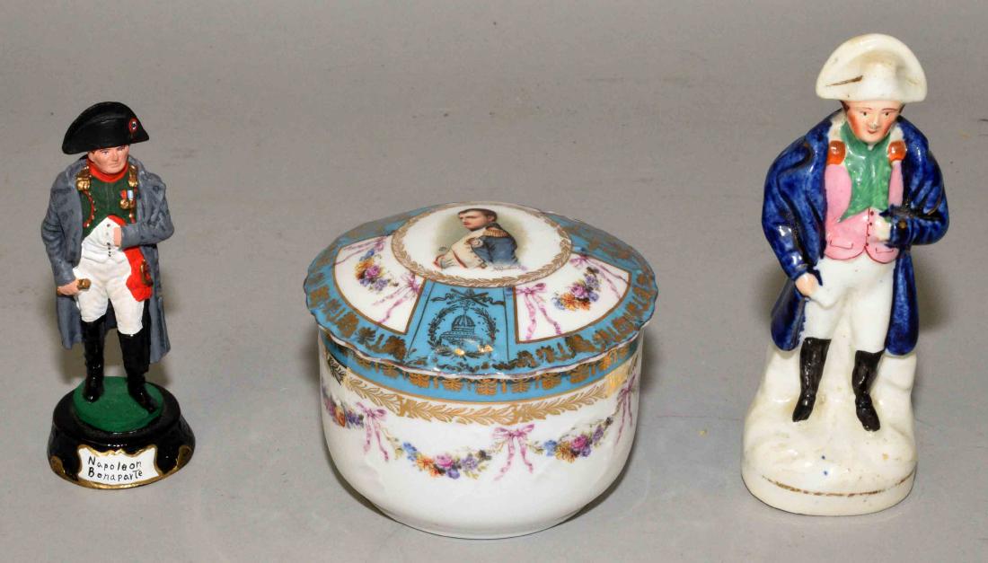 (3) NAPOLEONIC ITEMS: Napoleon covered jar (crown over (1 of 7)