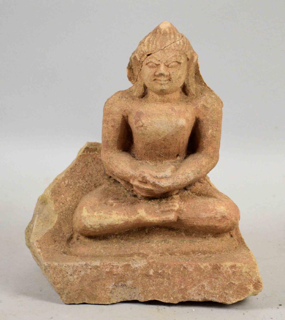 INDIAN HINDU BUDDHA FRAGMENT. 7''H x 6''W. (1 of 4)