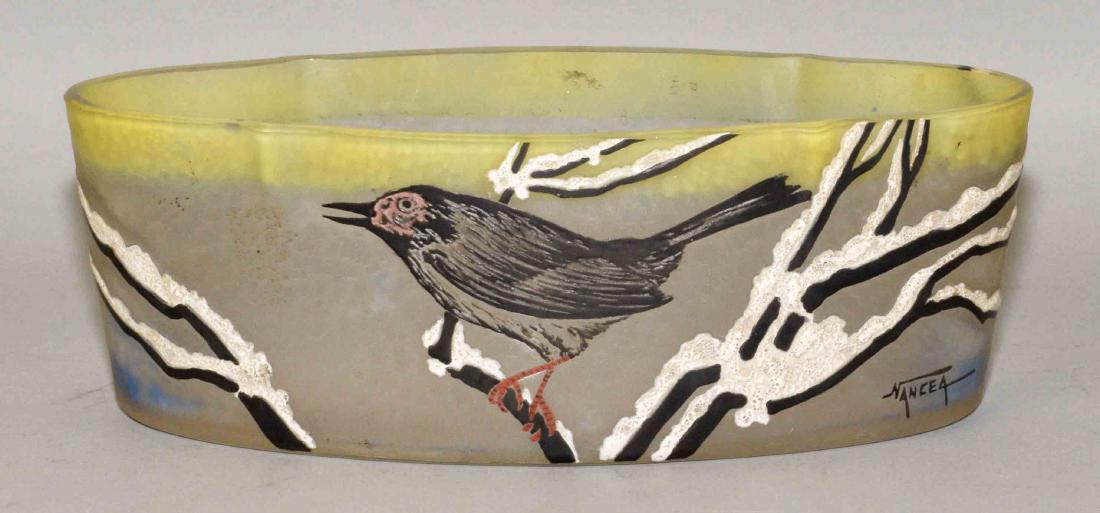 NANCEA FRENCH CAMEO GLASS VASE. Signed in cameo. (1 of 4)