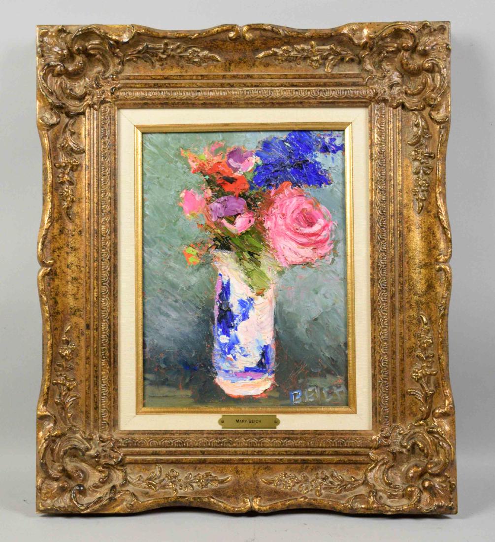 MARY BEICH ACRYLIC PAINTING ON CANVAS. Image: 12''H x (1 of 4)