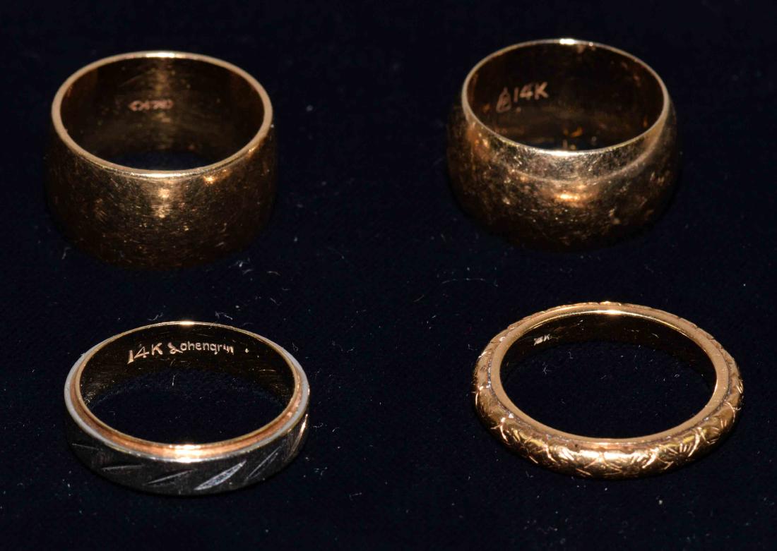 (4) ASST. 10 & 14K YELLOW GOLD MEN'S WEDDING BANDS. (1 of 3)