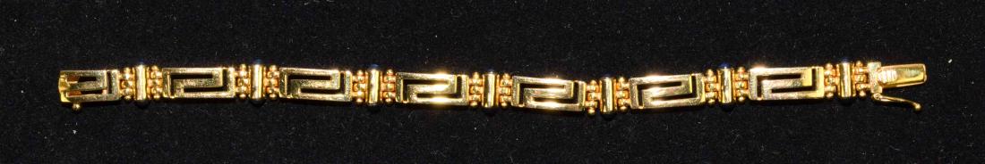 14K YELLOW GOLD 8'' LINK BRACELET w/sapphire cabachons (1 of 7)