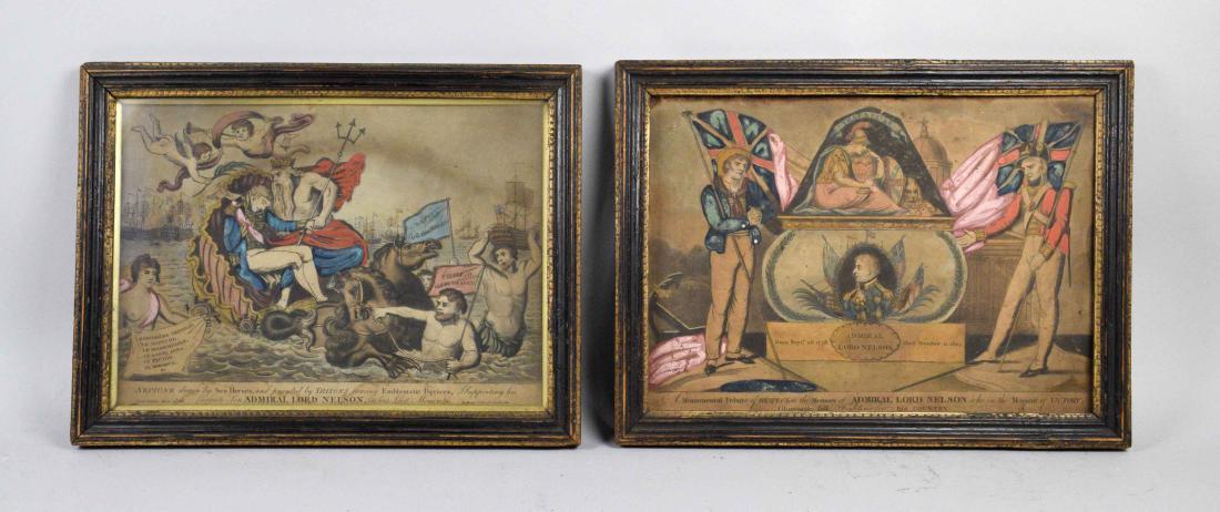 P. STAMPA (PUBLISHER, 18TH/19TH CENTURY). Two Prints of: P. STAMPA (PUBLISHER, 18TH/19TH CENTURY). Two Prints of Lord Nelson. Engraving and mezzotint with hand-coloring. 9 1/2 x 13 1/2 in. (each).