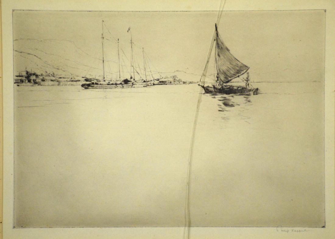 PHILIP KAPPEL (1901-1981). Haiti. Etching signed in: PHILIP KAPPEL (1901-1981). Haiti. Etching signed in pencil. 7 x 9 3/4 in. Condition: broken glass.