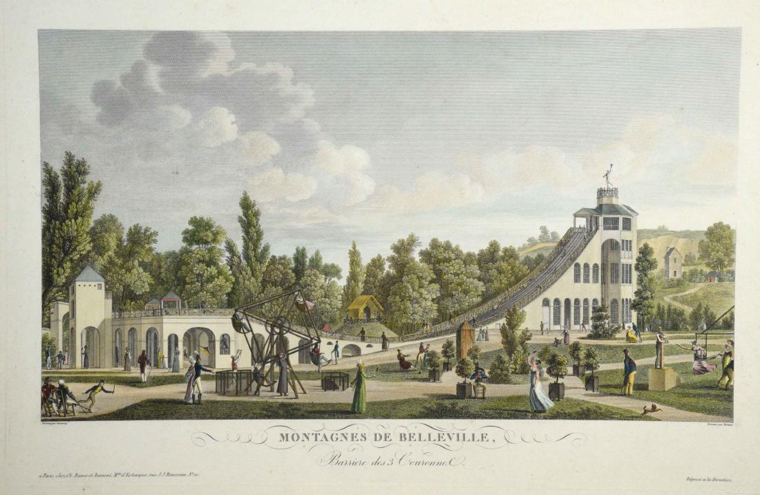 19TH CENTURY PRINT, ''Montagnes De Belleville'', 13''H: 19TH CENTURY PRINT, ''Montagnes De Belleville'', 13''H x 20''W.