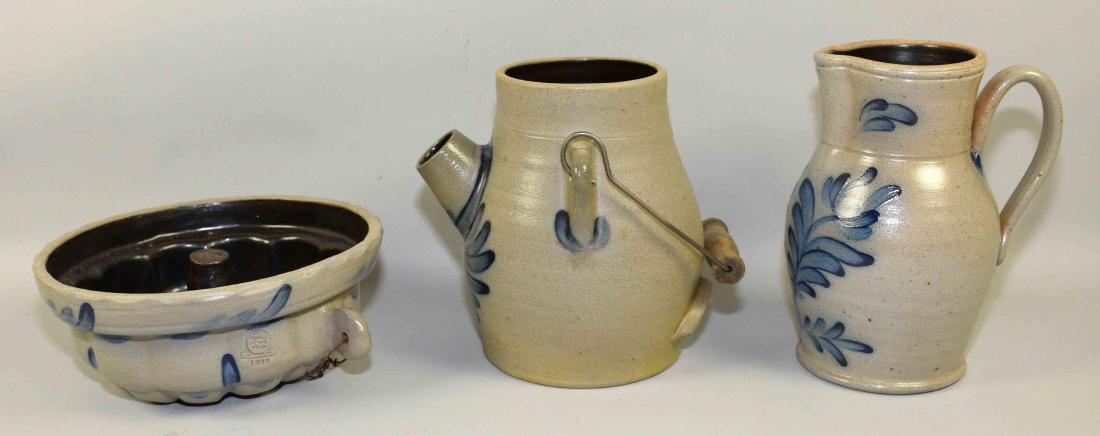 COLLECTION OF STONEWARE BY ROWE POTTERY WORK. (3): COLLECTION OF STONEWARE BY ROWE POTTERY WORK. (3) pieces. Largest: 9''H.
