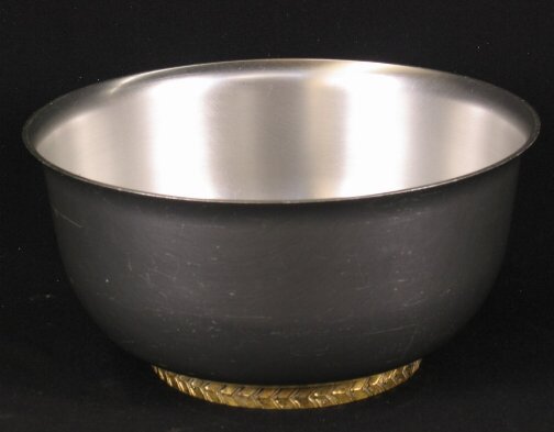 KENSINGTON WARE PUNCH BOWL. 1934-1935. Art Deco a: KENSINGTON WARE PUNCH BOWL. 1934-1935. Art Deco aluminum and brass Round Table Punch bowl, cat. no. 7260. Designed by Lurelle Guild, patent applied for Oct. 11, 1934, patent issued Jan. 1, 1935. Early