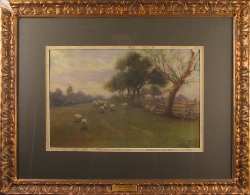 JOHN WESLEY LITTLE WATERCOLOR. Late 19th c/early: JOHN WESLEY LITTLE WATERCOLOR. Late 19th c/early 20th c. Watercolor on paper. Signed J.W. Little. Little (Amer., 1867-1923) is a listed Pennsylvanian artist. This, entitled ''In the Gloaming,'' is a s