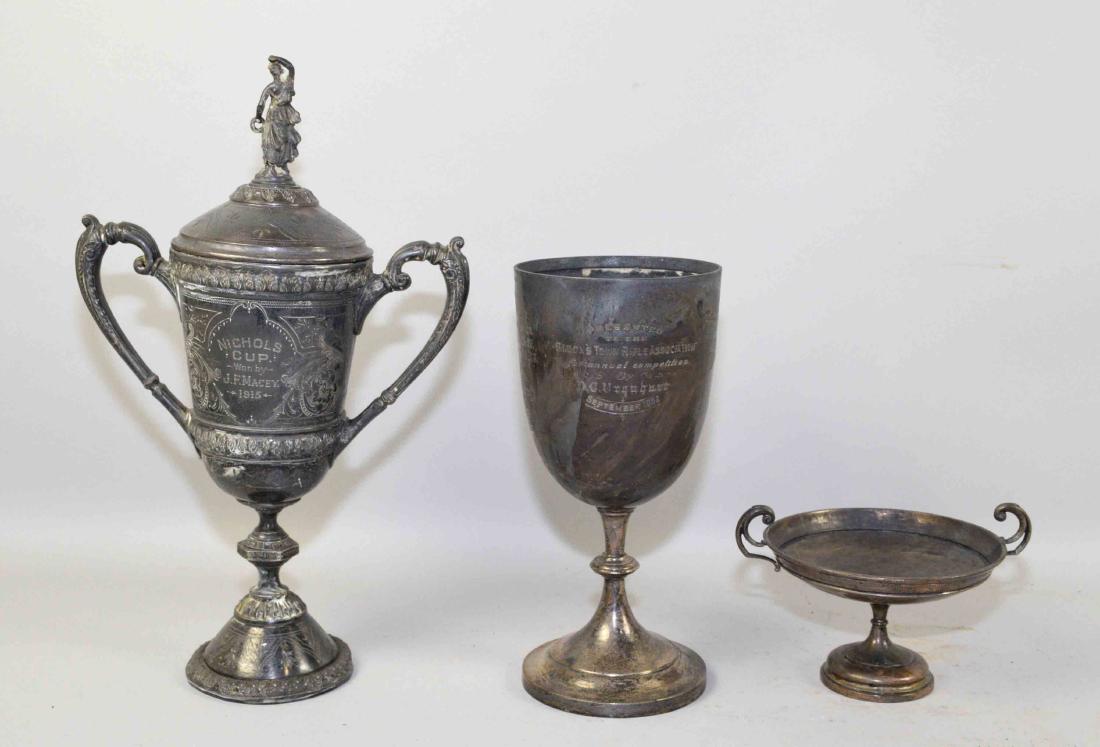 (3) ANTIQUE SHOOTING TROPHIES. Highest: 16.5''H.: (3) ANTIQUE SHOOTING TROPHIES. Highest: 16.5''H.
