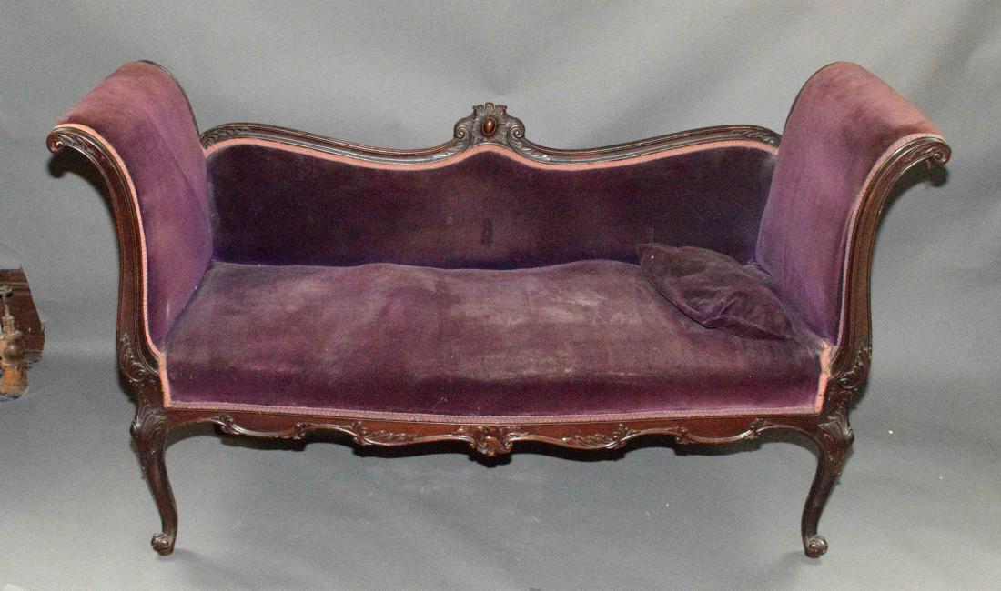 VICTORIAN COUCH. 35.5''H x 62.5''W x 23''D.: VICTORIAN COUCH. 35.5''H x 62.5''W x 23''D.