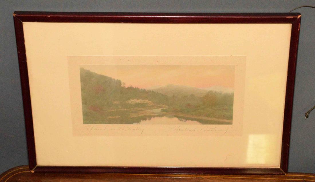 WALLACE NUTTING PRINT. ''Bend in the Valley'', signed.: WALLACE NUTTING PRINT. ''Bend in the Valley'', signed. Frame: 10.75''H x 16.5''W