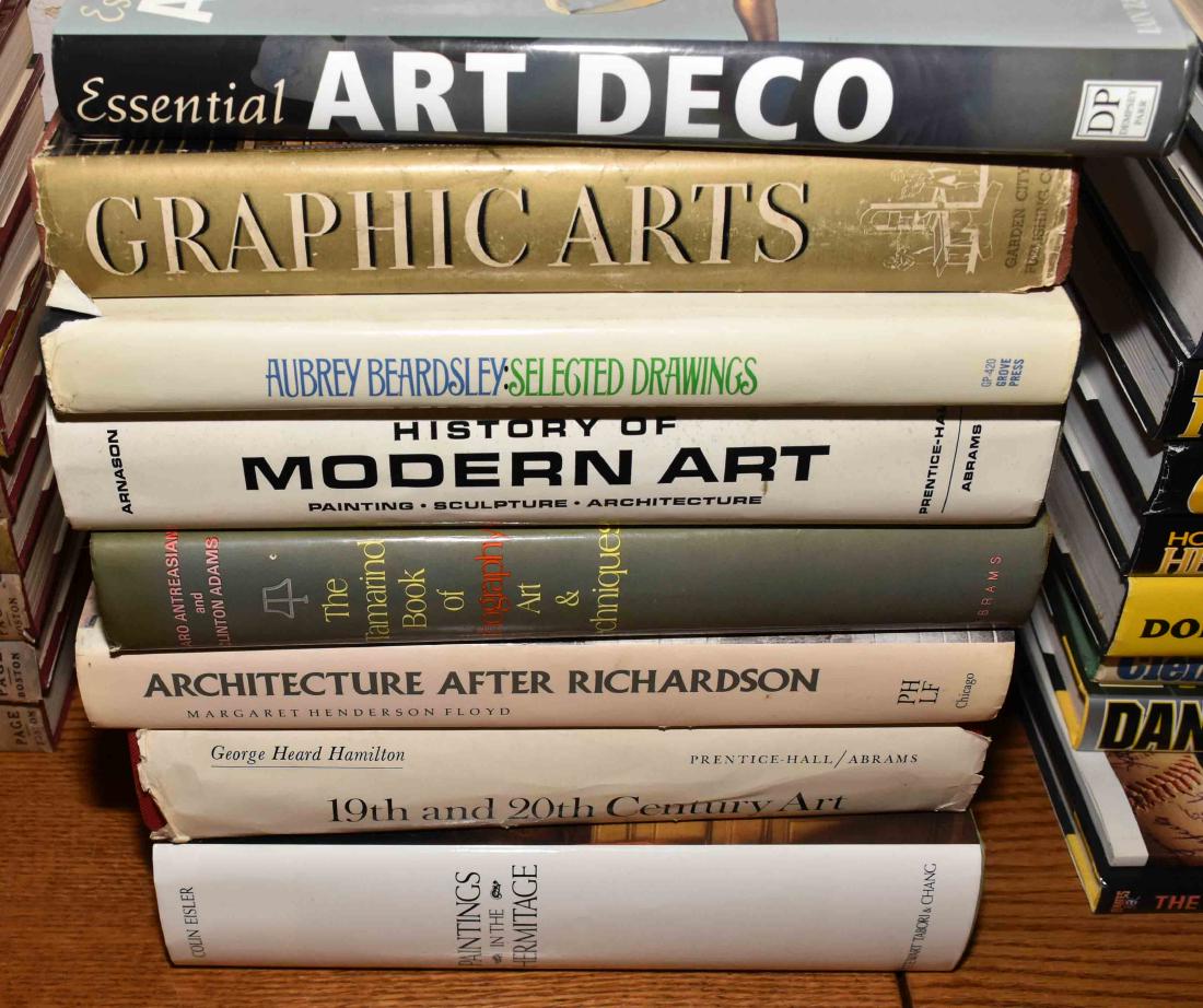 (8) COFFEE TABLE ART/ARCHITECTURE BOOKS: Including: (8) COFFEE TABLE ART/ARCHITECTURE BOOKS: Including Architecture After Richardson by Margaret Floyd, Paintings in the Hermitage, Aubrey Beardsley drawings, art deco, etc. All in dust jackets.