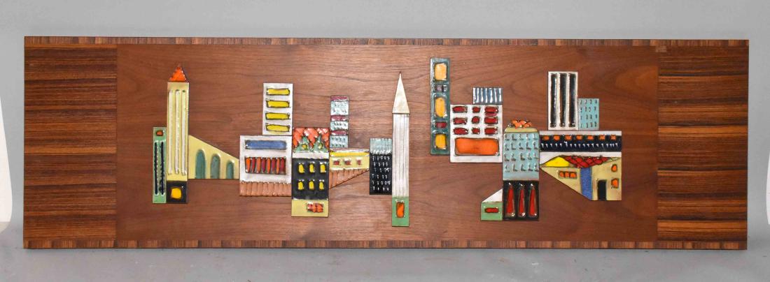 MID-CENTURY WALL PANEL. 14''H x 48''W.: MID-CENTURY WALL PANEL. 14''H x 48''W.