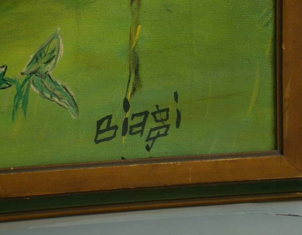 TIGER PAINTING. Signed Biagi. - 2