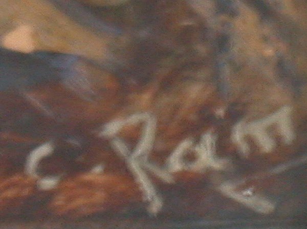 PAINTED PRINT OF "GLEANERS." After Mill - 3