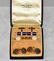 ANTIQUE 14K GOLD AND HARDSTONE CUFFLINK AND BUTTON