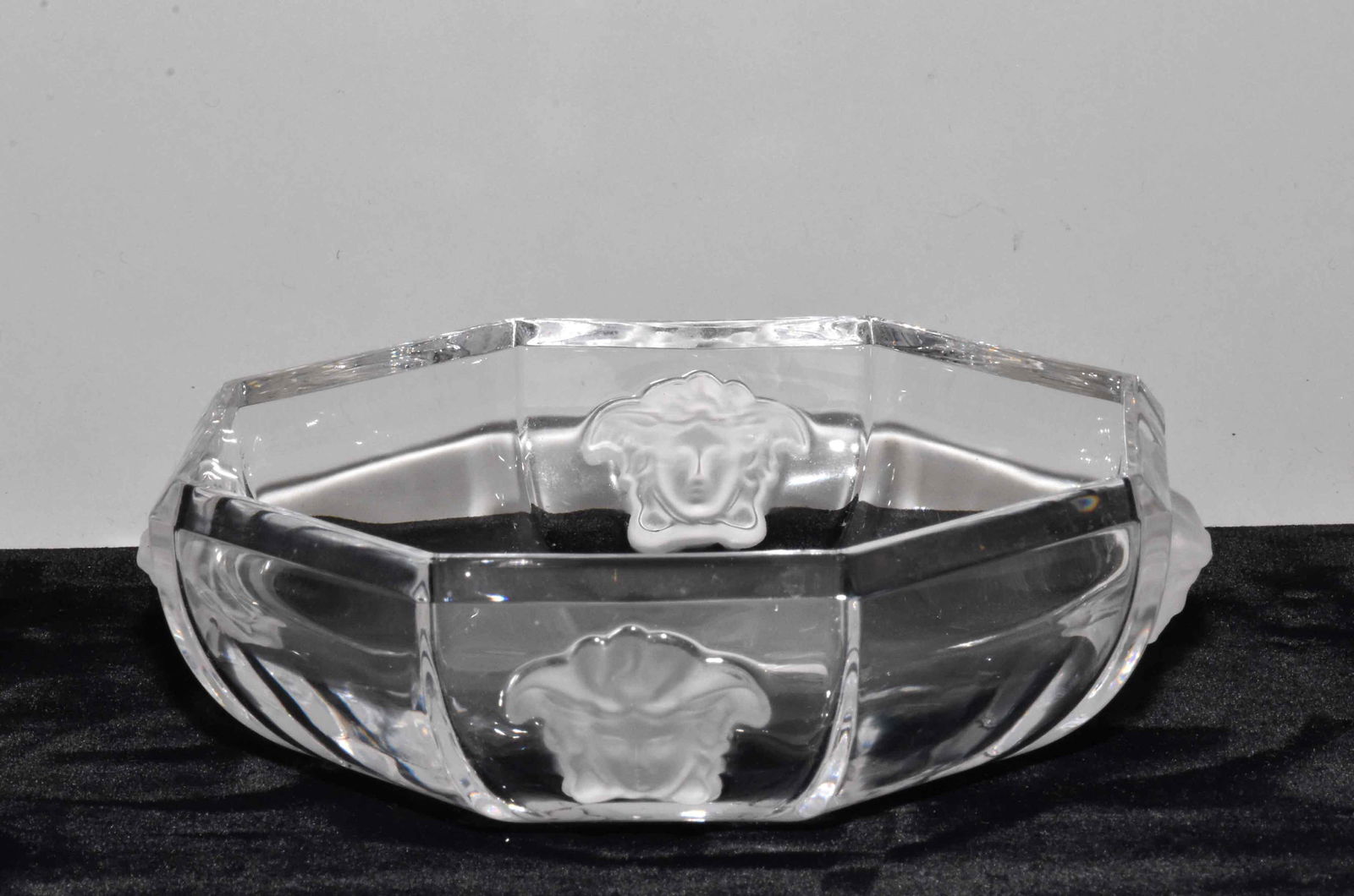 VERSACE BY ROSENTHAL MEDUSA. 5'' crystal bowl. Mint: VERSACE BY ROSENTHAL MEDUSA. 5'' crystal bowl. Mint condition. Estate of Stephen Totter.