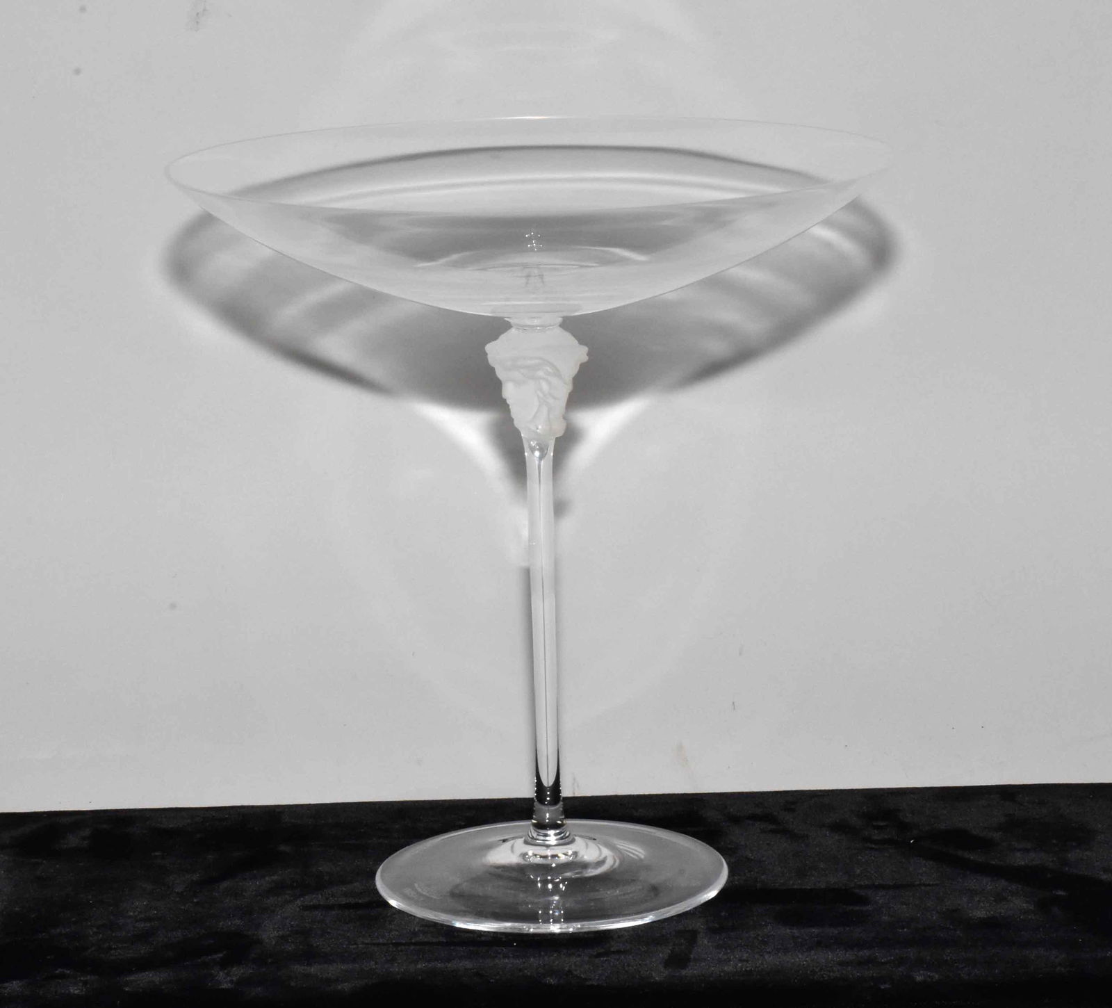 VERSACE BY ROSENTHAL MEDUSA LUMIERE. Tall crystal candy: VERSACE BY ROSENTHAL MEDUSA LUMIERE. Tall crystal candy bowl. Mint condition. 8''H x 7.75'' diameter. Estate of Stephen Totter.