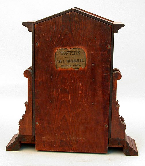 INGRAHAM CO. MANTEL CLOCK. N/R. Walnut. - 2