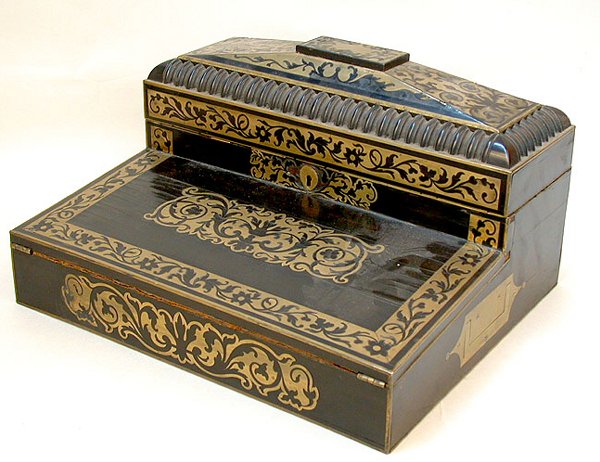 BOULLE PORTABLE WRITING DESK. N/R. Bras