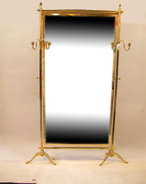 2048 Cheval Mirror N R Brass Glass