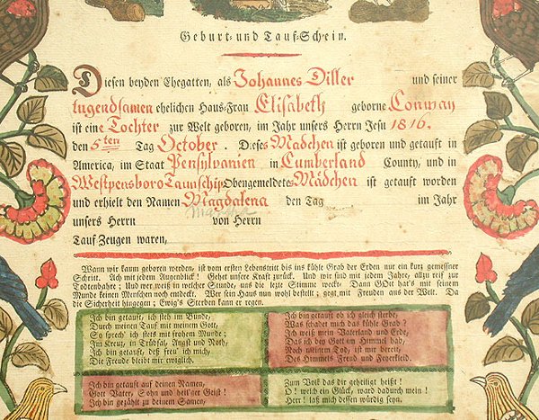 FRAKTUR DATED 1816. N/R. Hand calligrap - 2