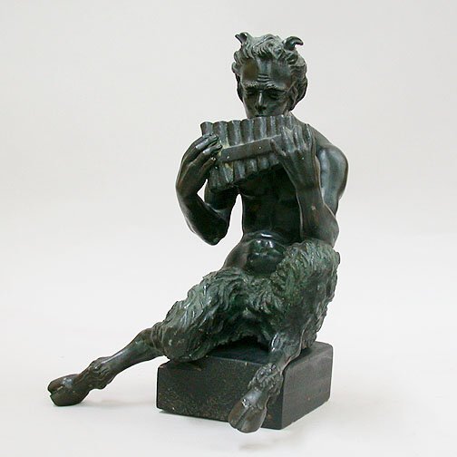 PAN WITH PIPES BRONZE STATUETTE. N/R. 1
