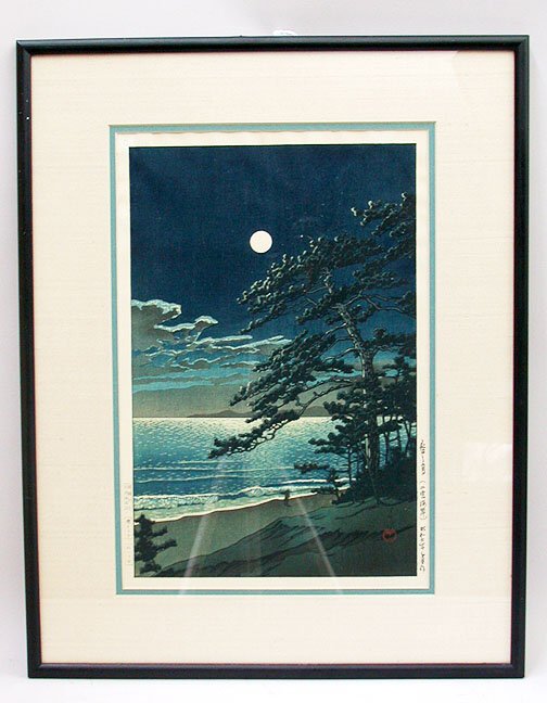 HASUI WOODBLOCK PRINT. 20th c. Color bl