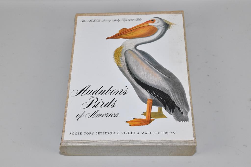 AUDUBON BIRDS OF AMERICA – The Audubon Society -: AUDUBON BIRDS OF AMERICA – The Audubon Society - Baby Elephant Folio. Roger Tory Peterson & Virginia Maria Peterson. Abbeville Press. In slip case.