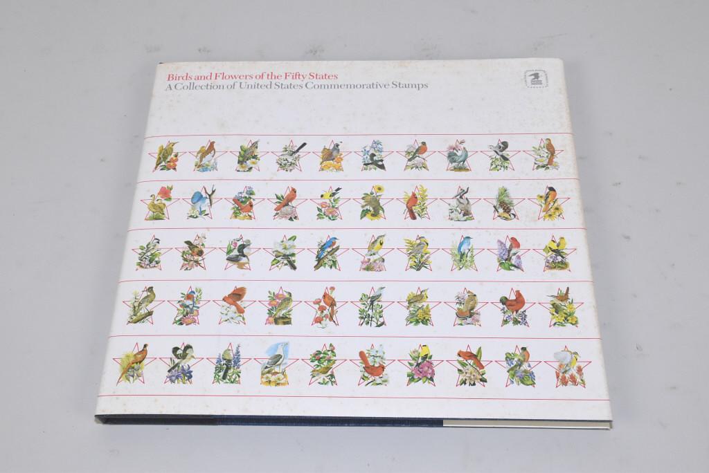 BIRDS & FLOWERS OF THE 50 STATES – Book from the: BIRDS & FLOWERS OF THE 50 STATES – Book from the U.S. Post Office and a full sheet of 20-cent Commemorative stamps ($10 face value).