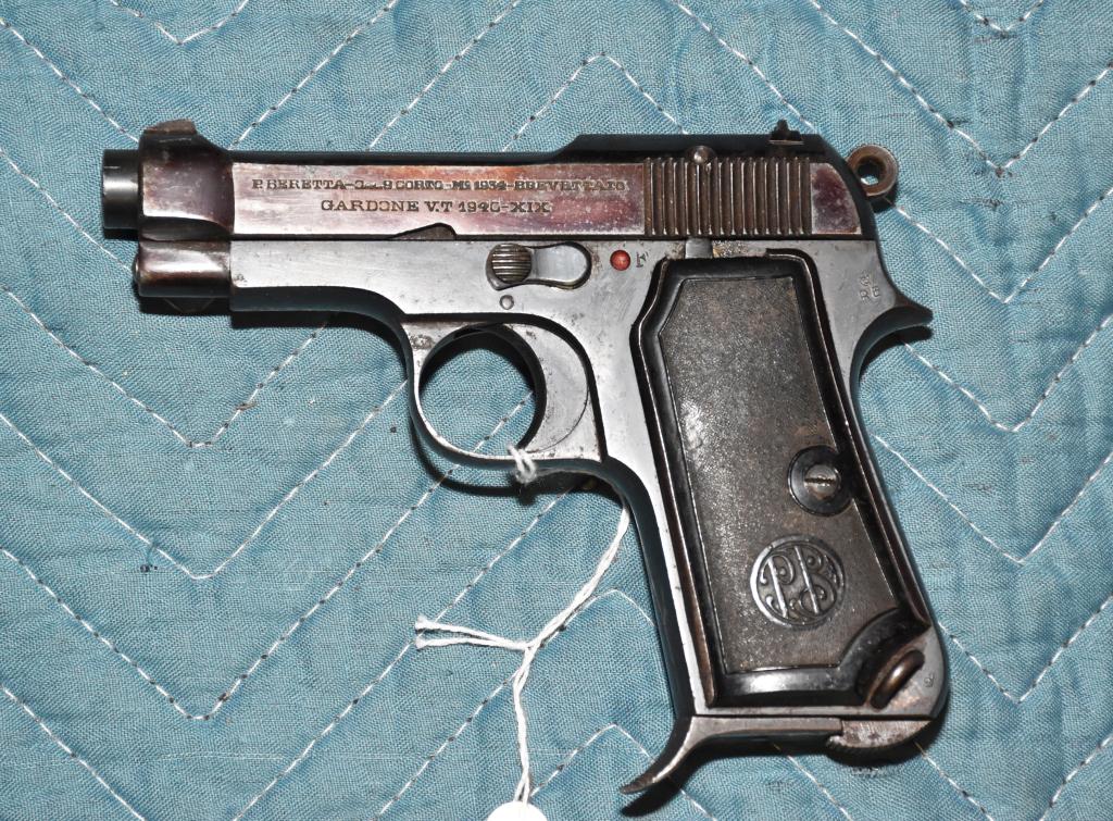 BERETTA MODEL 1934 SEMI-AUTO PISTOL – 3-1/2”: BERETTA MODEL 1934 SEMI-AUTO PISTOL – 3-1/2” bbl., cal. 380 auto. Italian Army marked. Excellent. Ser.# 842621. Ships to your local FFL. Local pickup can be arranged.
