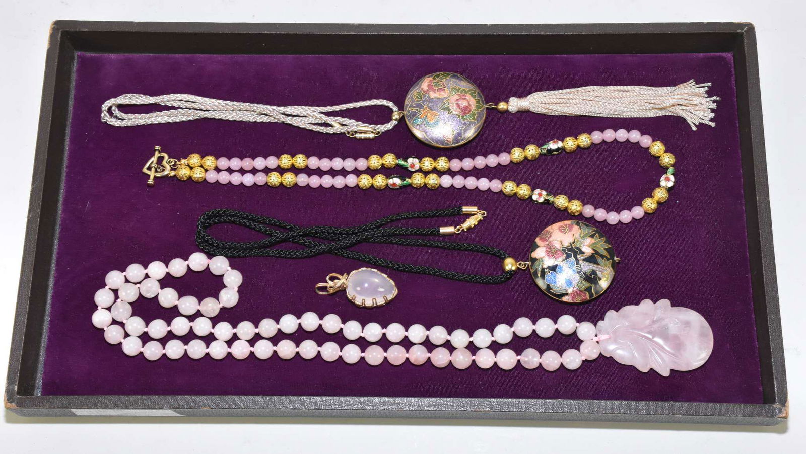 (4) ASSORTED ROSE CRYSTAL QUARTZ AND CARVED (1 of 5)