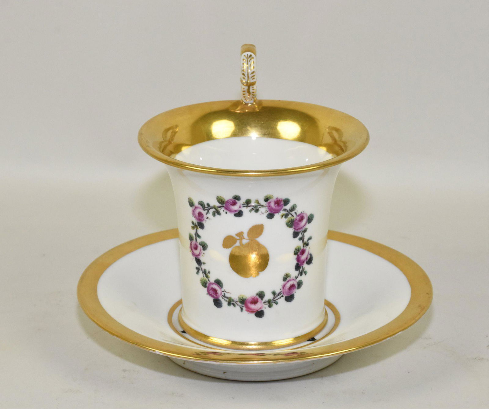GERMAN PORCELAIN COFFEE MUG & SAUCER - Dated 1 841 (1 of 13)