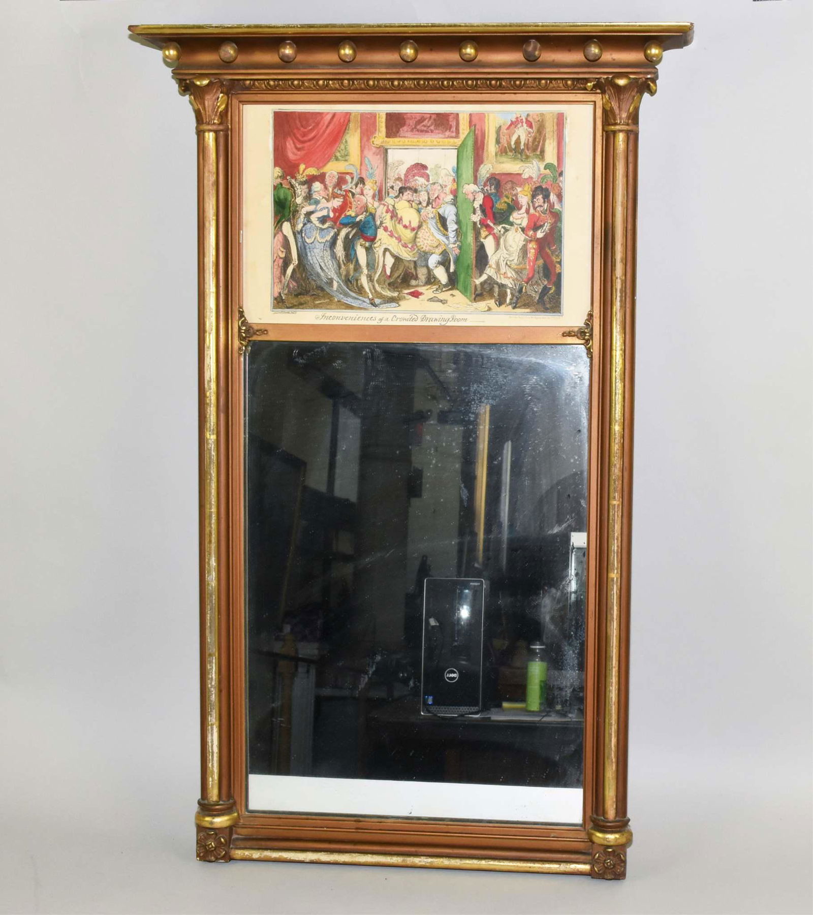 SHERATON STYLE MIRROR - Early 20th century. Gold (1 of 6)