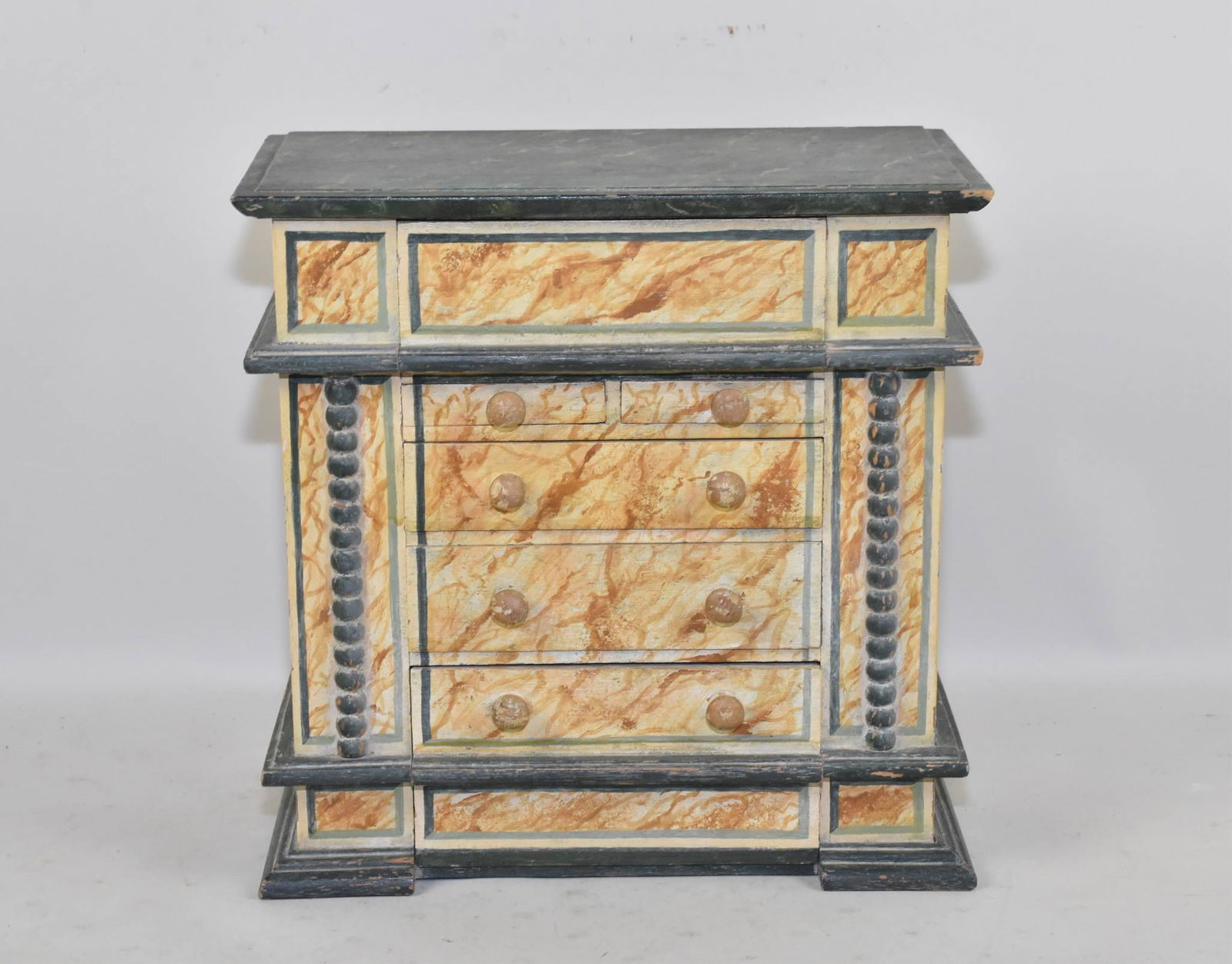 MINIATURE PAINTED FIVE-DRAWER CHEST - Doll House (1 of 5)
