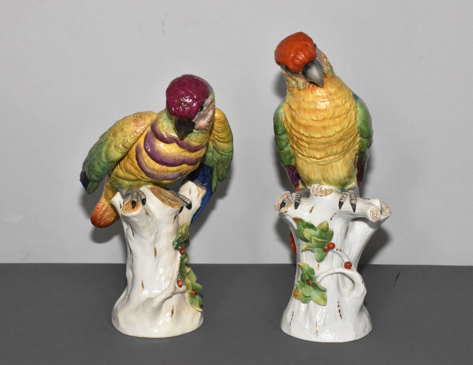 GERMAN FAIENCE PARROT - Perched on tree branch (1 of 11)