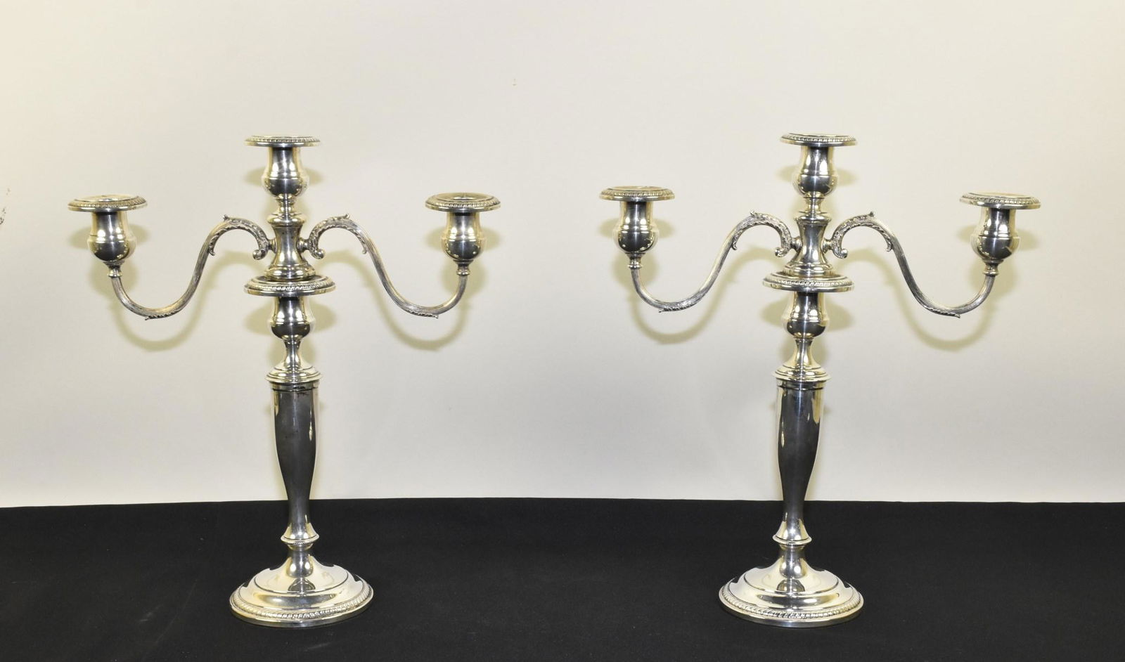 PAIR WEIGHTED STERLING CANDELABRA (1 of 5)