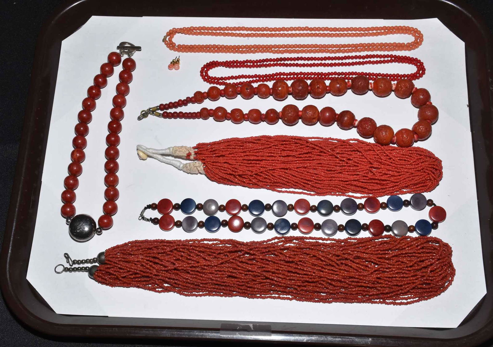 (8) MISCELLANEOUS PIECES OF RED AND ORANGE CORAL (1 of 5)