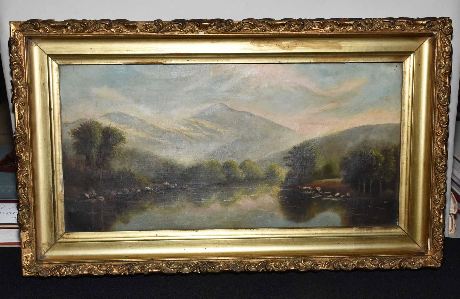 19TH-CENTURY OIL ON CANVAS LANDSCAPE PAINTING (1 of 2)