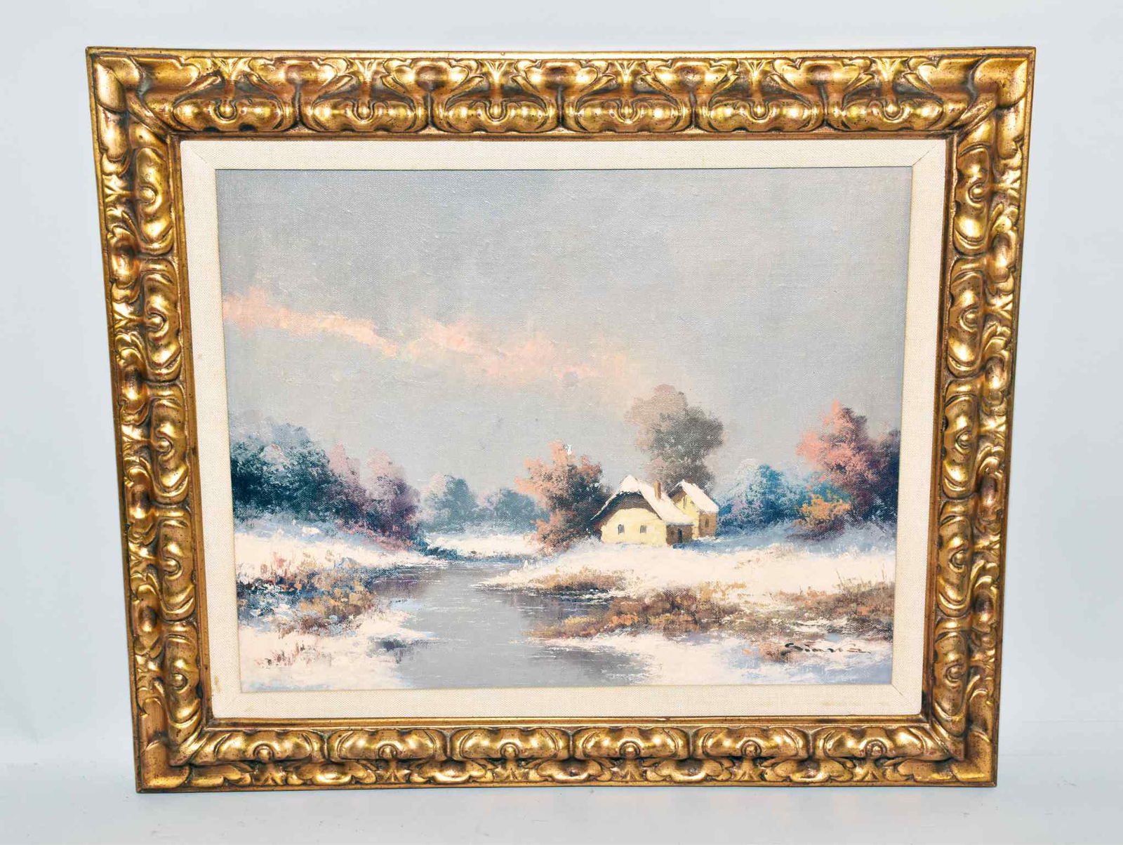 WINTER LANDSCAPE - Oil on canvas board (1 of 4)
