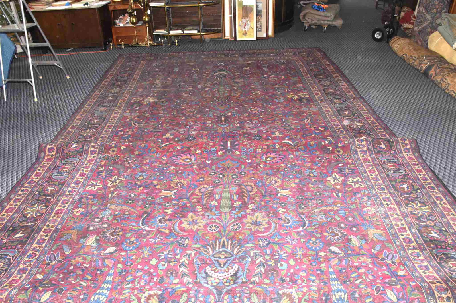 SEMI ANTIQUE PERSIAN MASHHAD RUG. 1930S – 40S. (1 of 8)