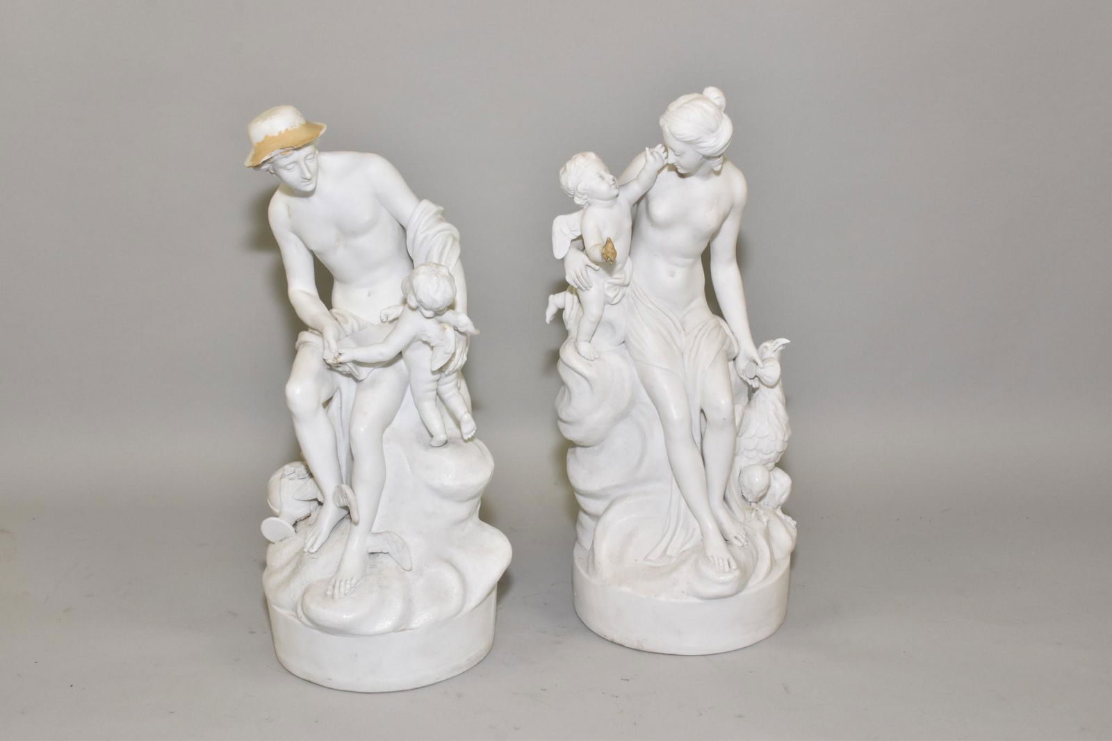 CLASSICAL STYLE SCULPTURES - Two. In white bisque (1 of 6)