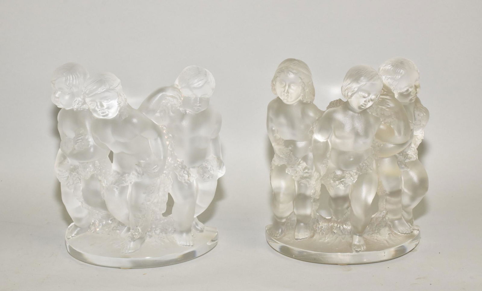 LALIQUE BOOKENDS - Pair. Each comprised of a (1 of 12)
