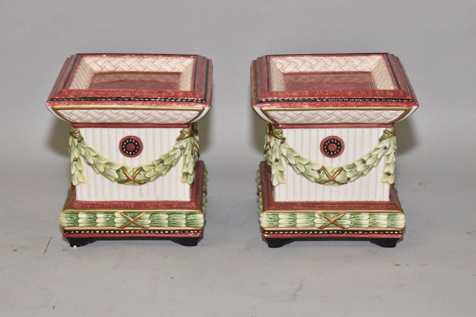 CERAMIC DISPLAY STANDS - Pair. (1 of 4)