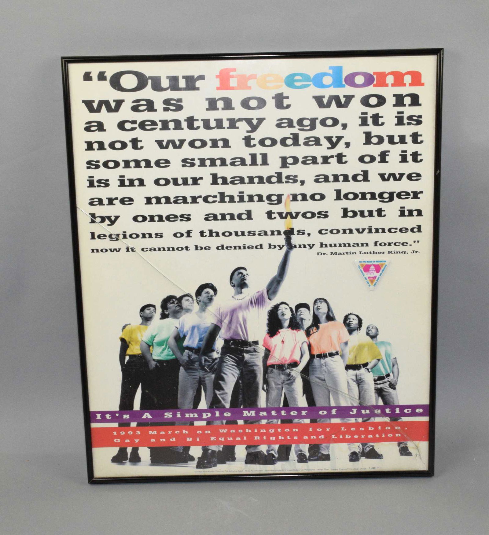 1993 GAY RIGHTS MARCH SOCIAL JUSTICE POSTER. (1 of 1)