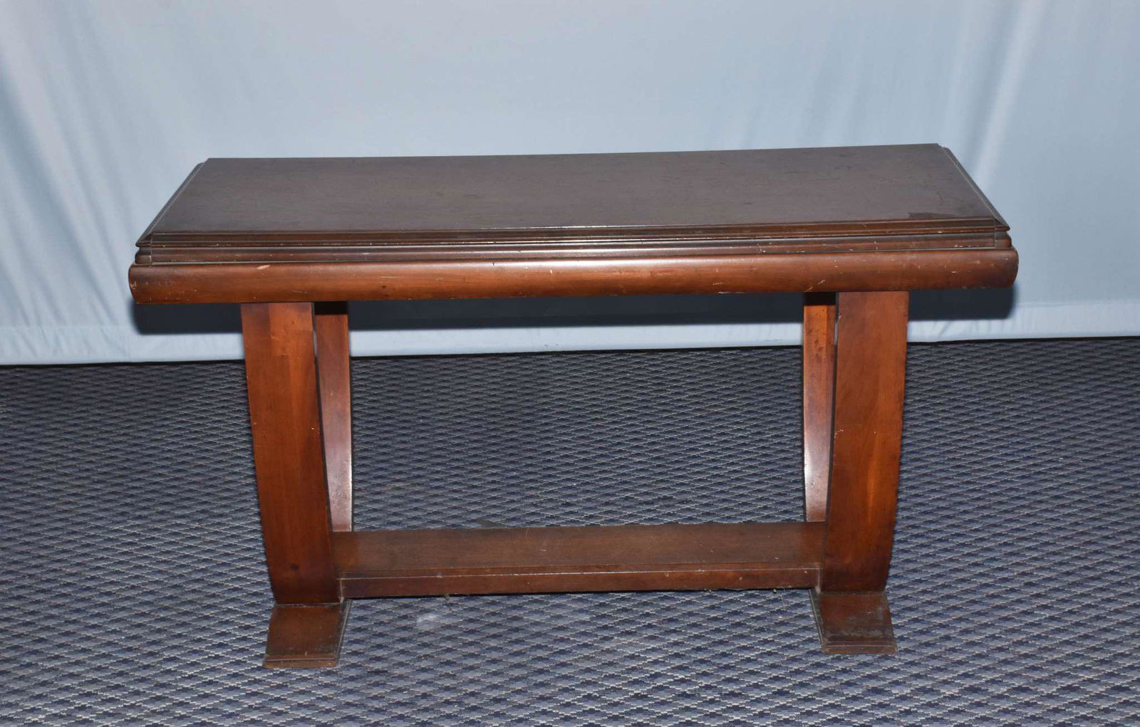 LIBRARY TABLE/SERVER - Mahogany. Wide bow curved (1 of 5)