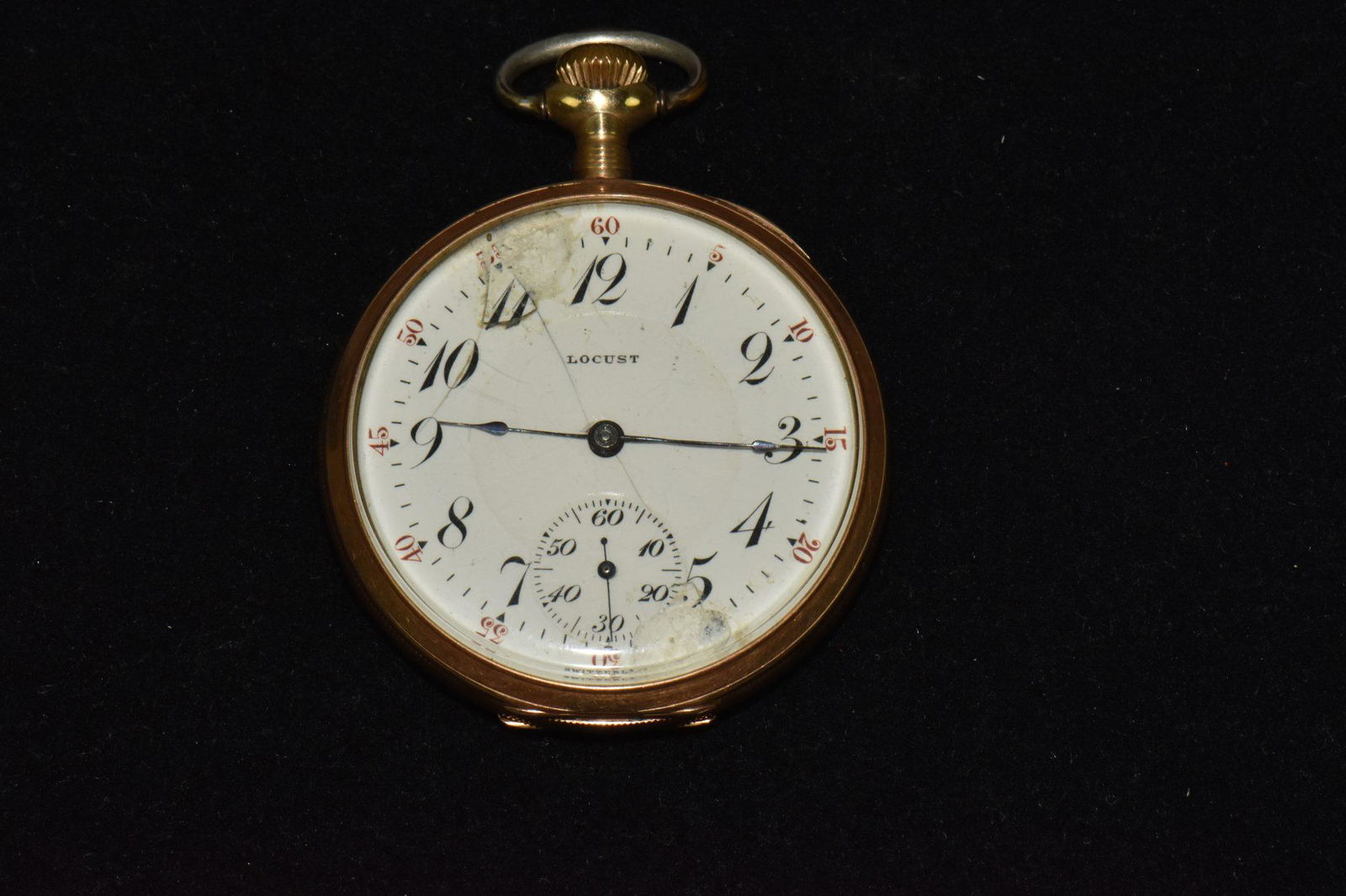 14K YELLOW GOLD LOCUST SWITZERLAND OPENFACE (1 of 4)