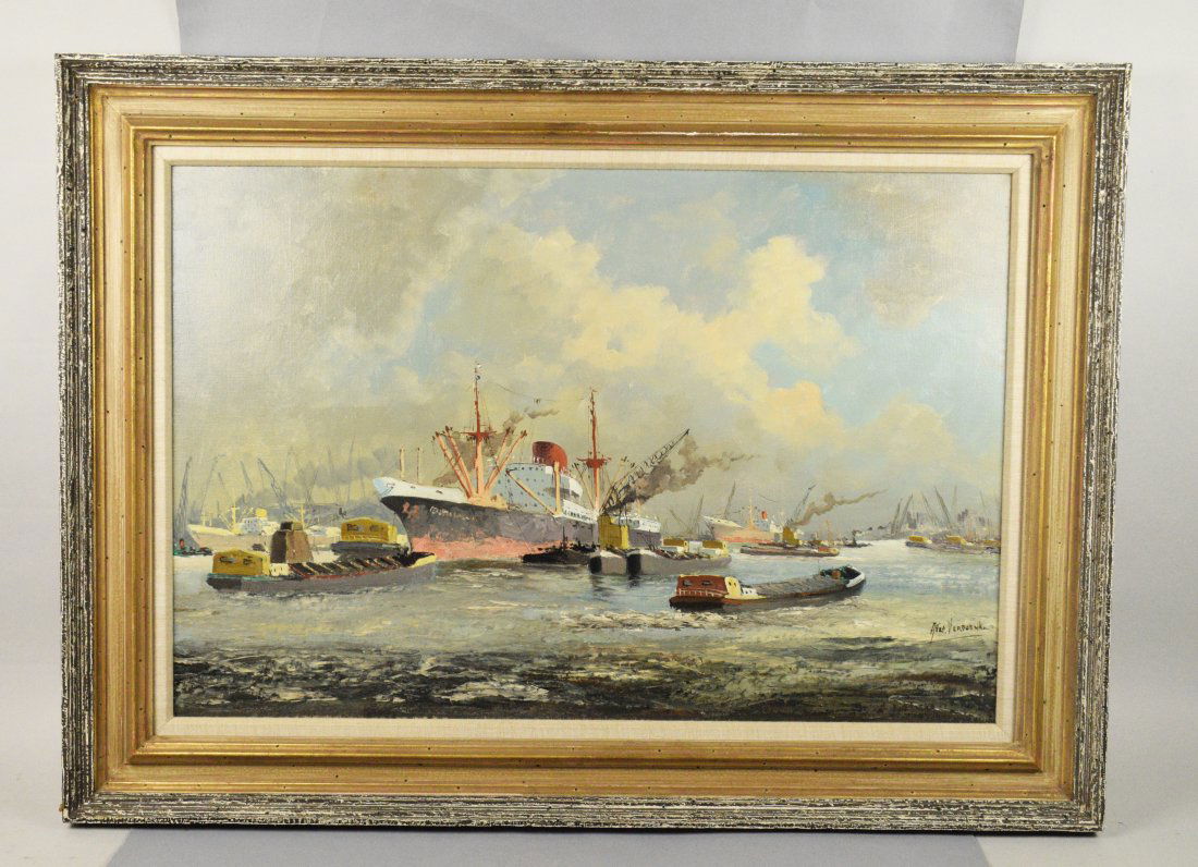 Ship Harbor Oil Painting (1 of 4)