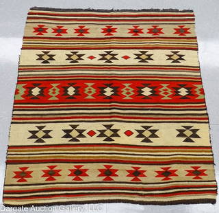 AMERICAN NAVAJO RUG 53" x 49": American Navajo Rug / Measures: 53" x 49"