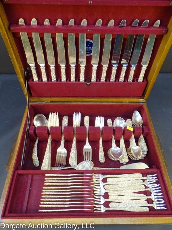 100pc 1828 S KIRK & SON STERLING REPOUSSE SET (1 of 10)